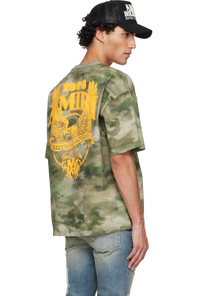 Green AMIRI Eagle Oversized T-shirt, photo 3 of 4 from SSENSE