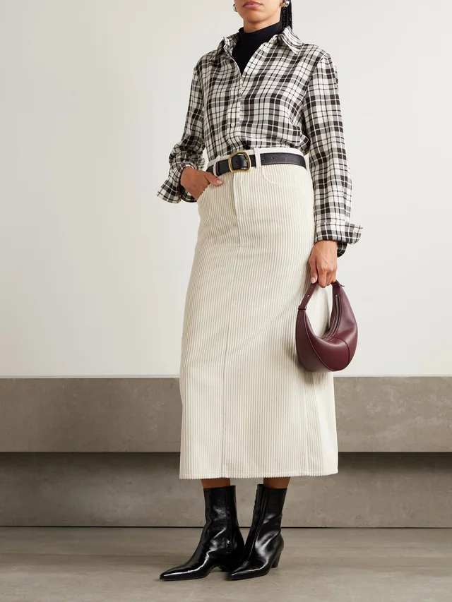 PROENZA SCHOULER Calder cotton-corduroy midi skirt in Beige, photo 2 of 2 from NET-A-PORTER (Canada)
