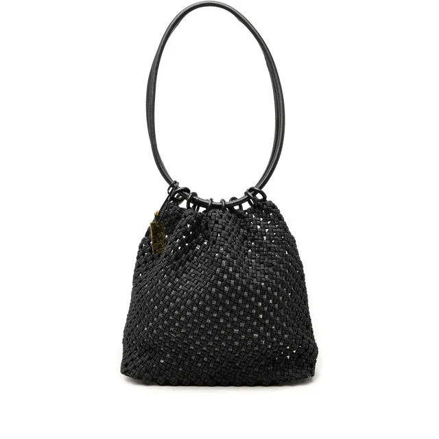 Black Gucci Woven Canvas Shoulder Bag in Black Woven leather from Designer Revival