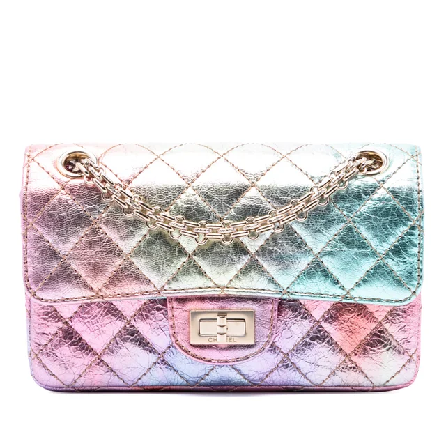 Multi Chanel Mini Quilted Crinkled Goatskin Rainbow Reissue 2.55 Single Flap 224 Shoulder Bag in Goatskin from Designer Revival, photo 1 of 1