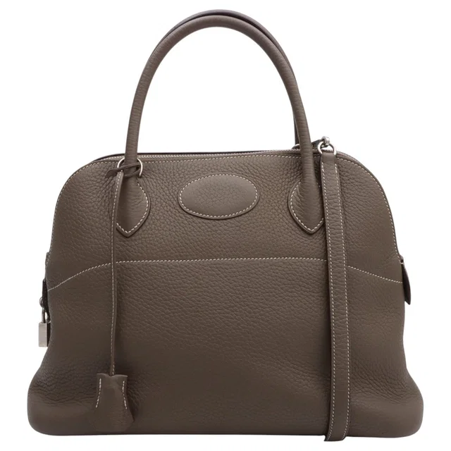 Hermès 2010 Bolide 31 Etoupe in Taupe Clemence leather from VINTAGE QOO TOKYO