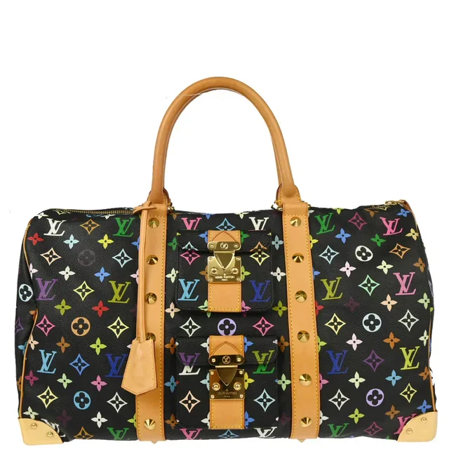 Louis Vuitton 2003 Black Monogram Multicolor Speedy 45 Handbag M92640 in Black Canvas from AMORE Vintage Tokyo