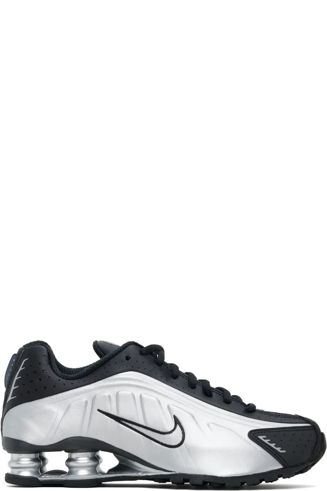 Black & Silver Shox R4 Sneakers, image 1 of 1 from SSENSE