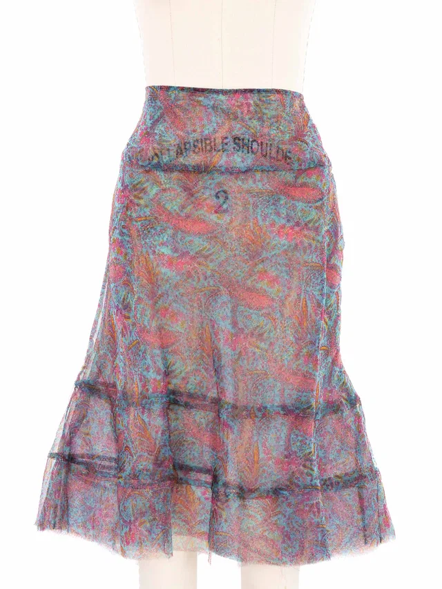 2000 Junya Watanabe Comme des Garcons Paisley Organza Skirt from Arcade Vintage