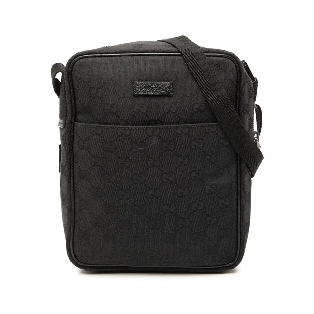 Black Gucci GG Canvas Crossbody in Black Canvas from Designer Revival
