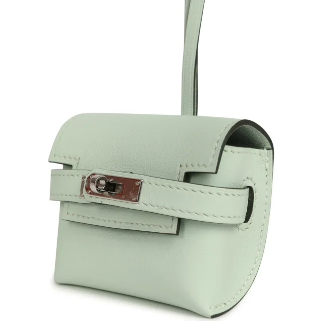 Hermès Kelly Festival Bag Charm Vert Peppermint Swift Palladium Hardware in Green Swift leather from Madison Avenue Couture, photo 5 of 8
