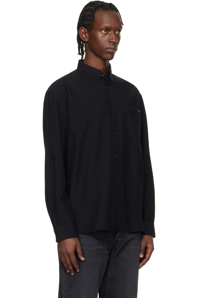 A.P.C. Black Mateo Logo Shirt, photo 2 of 4 from SSENSE