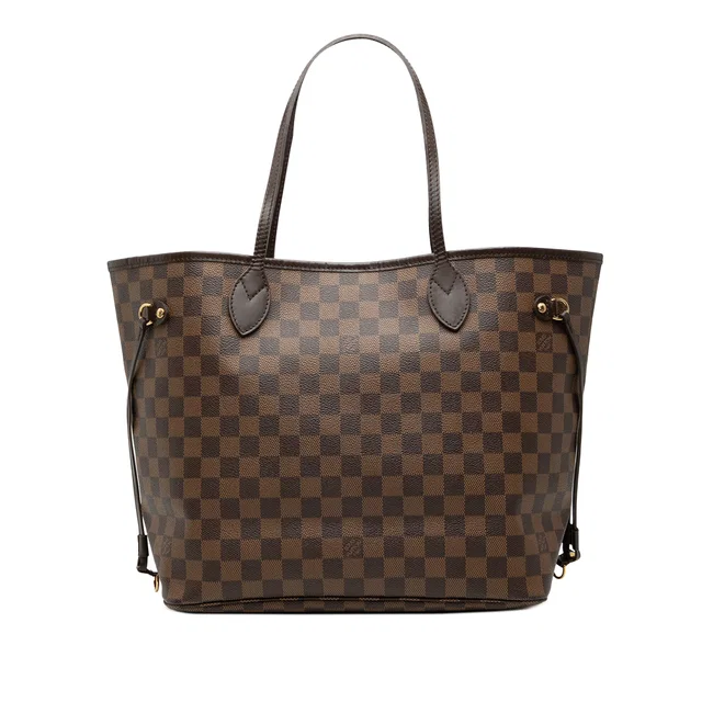Brown Louis Vuitton Damier Ebene Neverfull MM Tote Bag in Brown Canvas from Designer Revival