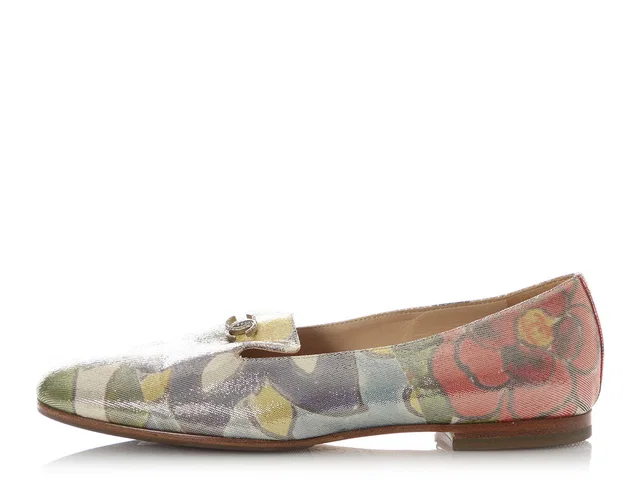 Chanel Multicolor Metallic Loafers in Multicolor Woven leather from Ann's Fabulous Finds