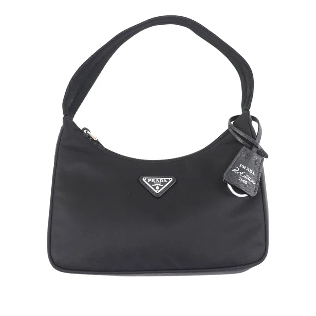 Black Prada Mini Re Nylon Re Edition 2000 Shoulder Bag in Black Nylon from Designer Revival