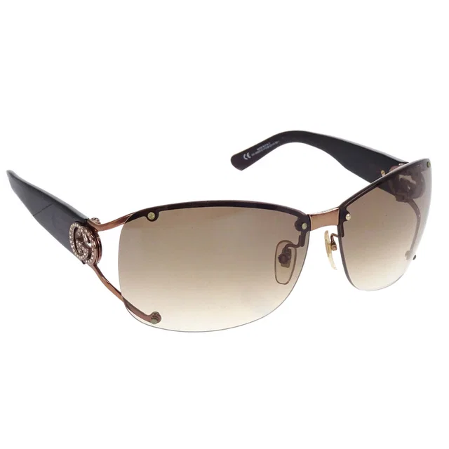 Gucci Sunglasses Eyewear Brown Rhinestone 62□12 120 Small Good in Brown Resin from AMORE Vintage Tokyo