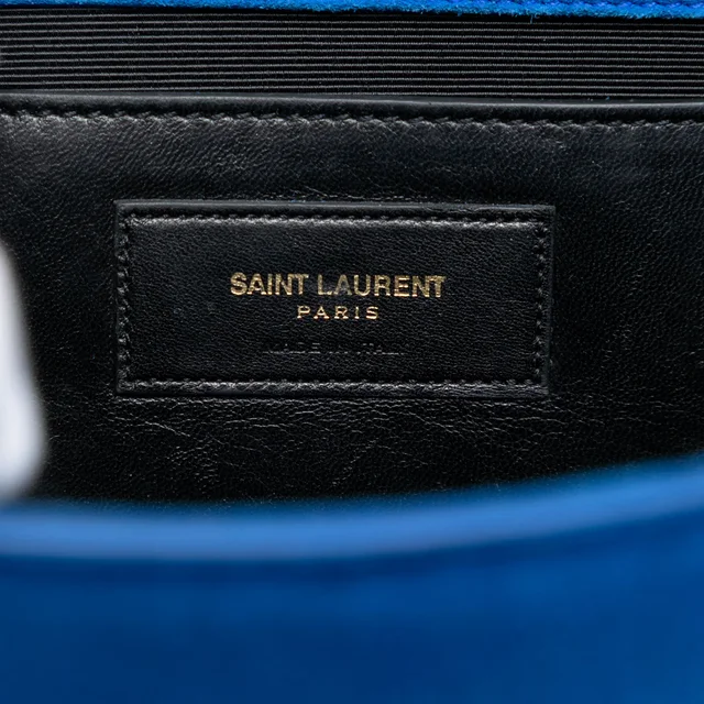 Blue Saint Laurent Medium Suede Monogram Kate Tassel Crossbody in Blue Suede from Designer Revival, photo 2 of 2