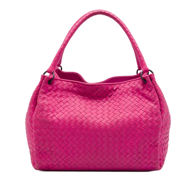 Pink Bottega Veneta Nappa Intrecciato Parachute Tote in Pink Nappa leather from Designer Revival