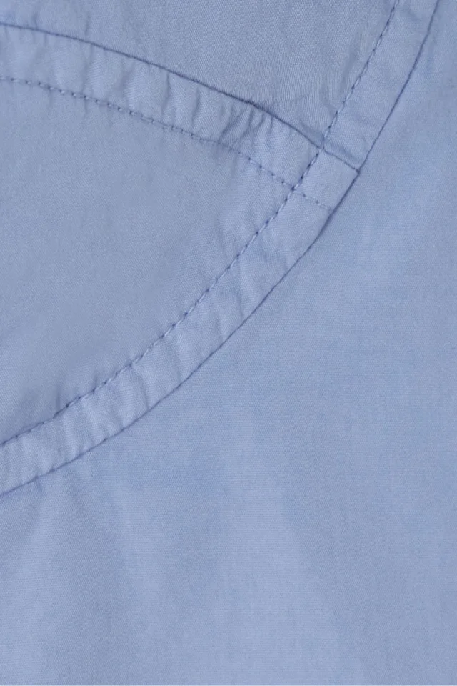 Emporio Sirenuse Kalitha Cropped Cotton-Poplin Top with Ruffled Trims in Blue, photo 4 of 4 from THE OUTNET