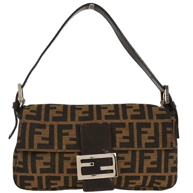 Fendi Brown Zucca Baguette Handbag in Brown Canvas from AMORE Vintage Tokyo
