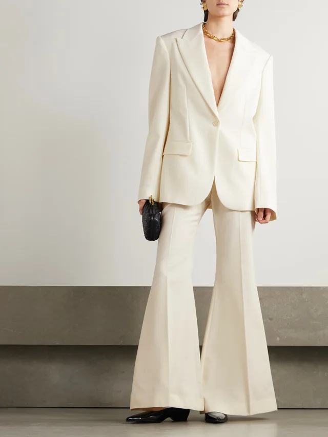 NINA RICCI Wool-gabardine flared pants in Beige, photo 2 of 2 from NET-A-PORTER (Canada)