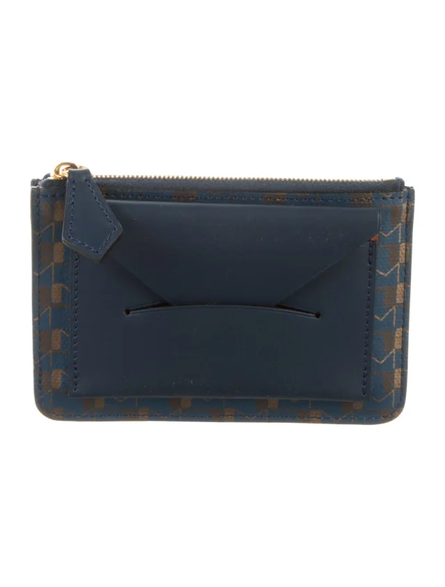 Moynat Patterned Card Holder in blue Leather from The RealReal