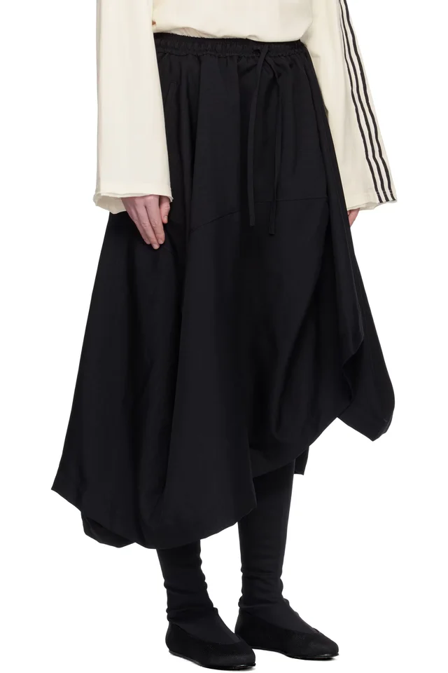 Y-3 Black Sport Uniform Midi Skirt, photo 2 of 4 from SSENSE