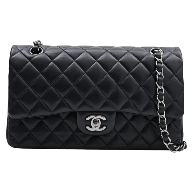 Chanel Classic Flap Chain Bag 25cm, Purple (circa 2016) in Purple Lambskin from VINTAGE QOO TOKYO