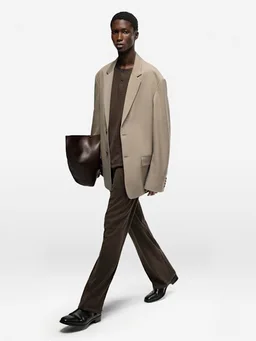 The Row Short jacket with center button closure in 100% Wool, photo 3 of 9 from LUISAVIAROMA