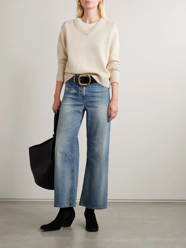 NILI LOTAN Megan distressed high-rise wide-leg jeans in Blue, photo 2 of 2 from NET-A-PORTER (Canada)
