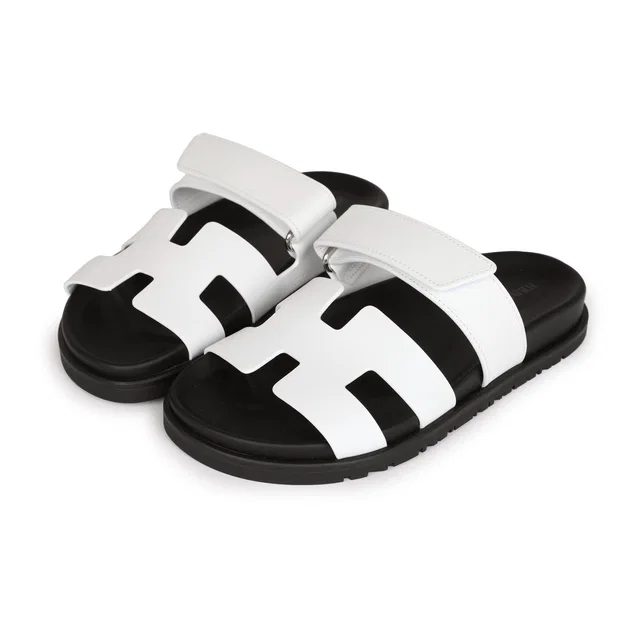 Hermès Chypre Sandals White Palladium Hardware 35.5 EU in White from Madison Avenue Couture