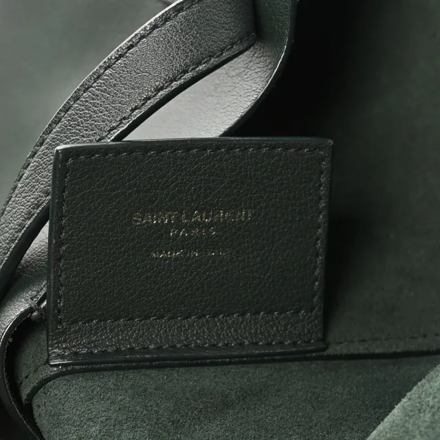 Saint Laurent Large Shopping Tote Dark Green in Green Calfskin from FASHIONPHILE, photo 8 of 11