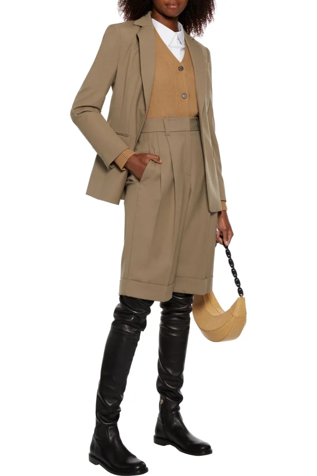 Brunello Cucinelli Bead-Embellished Wool-Gabardine Tailored Blazer, photo 2 of 4 from THE OUTNET