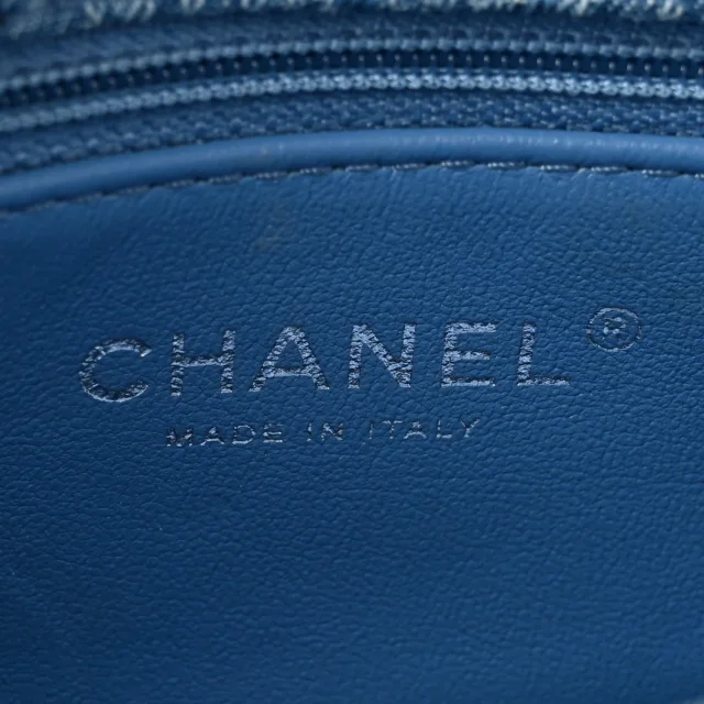 Chanel Quilted Mini Camellia Sweetheart Flap Blue in Blue Denim from FASHIONPHILE, photo 6 of 12