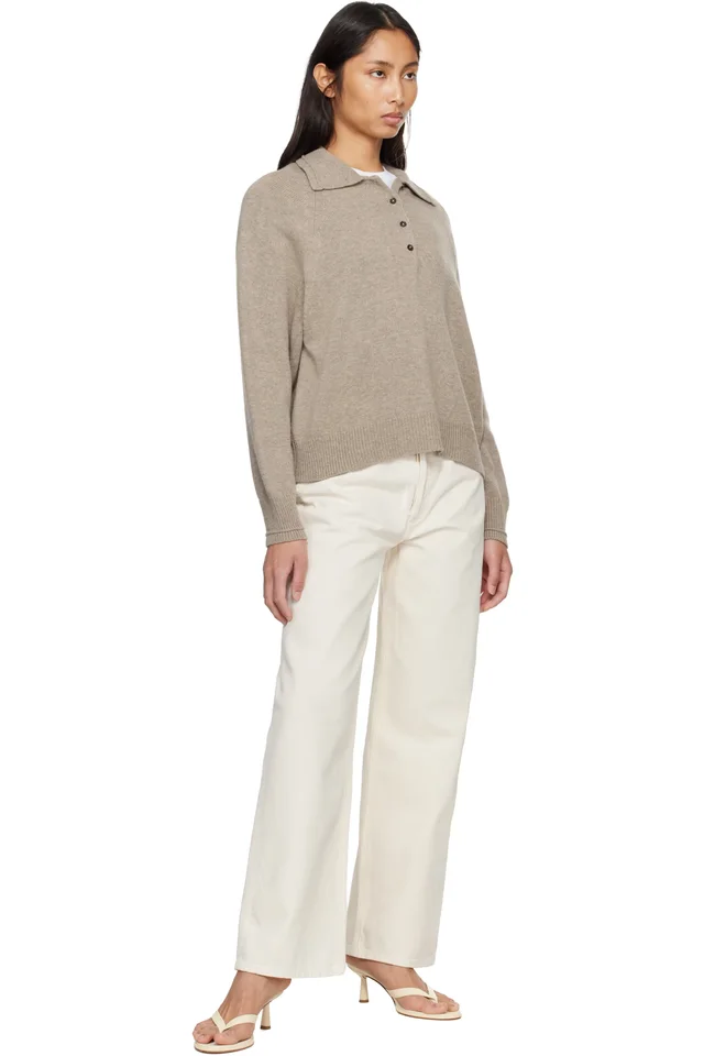 AGOLDE Beige Low Slung Baggy Jeans, photo 4 of 4 from SSENSE