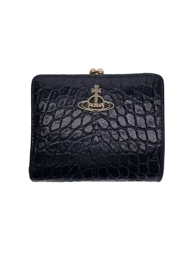 Vivienne Westwood Crocodile Embossed Orb Leather Wallet in black Crocodile from Grailed