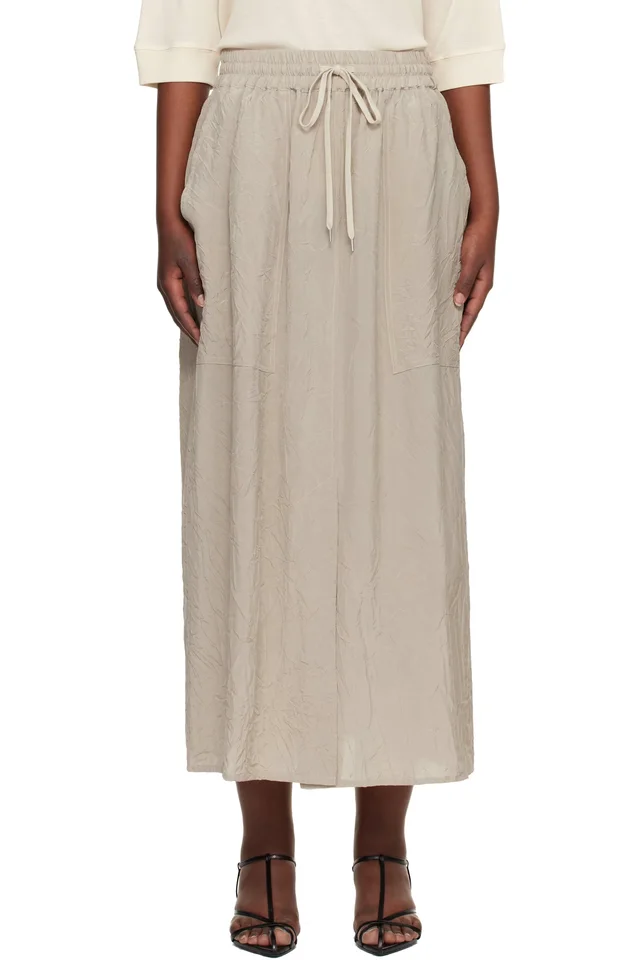 Studio Nicholson Beige Oates Midi Skirt, image 1 of 1 from SSENSE