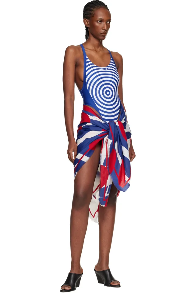 Jean Paul Gaultier Multicolor 'The Junior Polka-Dot' Cover-Up Scarf, photo 2 of 2 from SSENSE