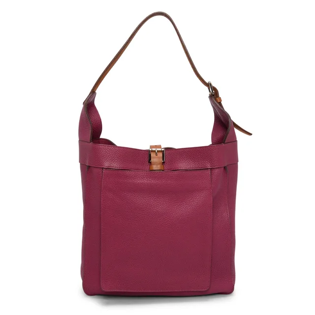 Hermès Clemence Marwari PM Bag in Tosca Clemence leather from Blue Spinach