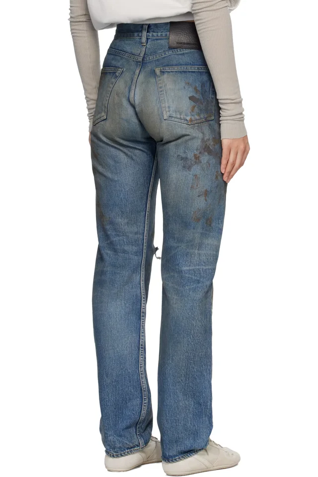 Rick Owens DRKSHDW Blue Temple Kurdt Jeans, photo 3 of 4 from SSENSE