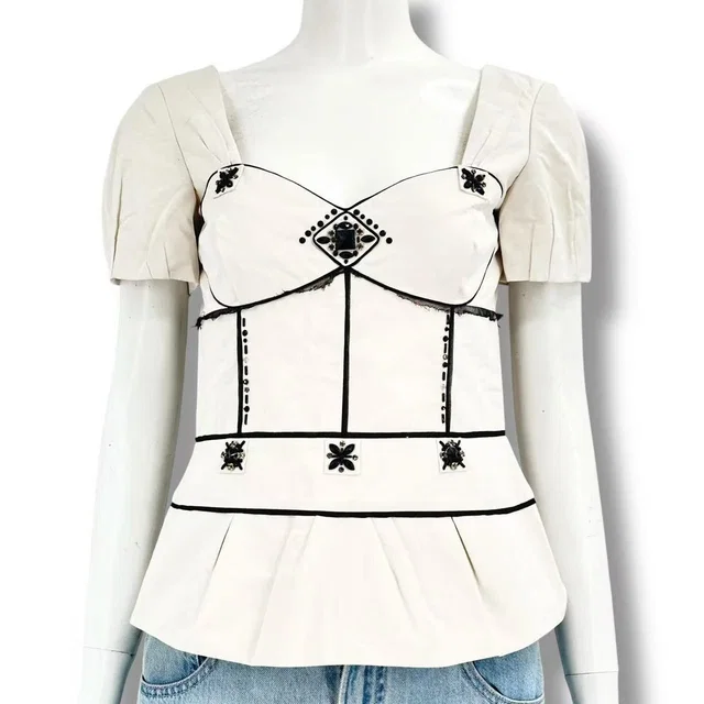 Louis Vuitton Top Rhinestone White in White from The Reluxe