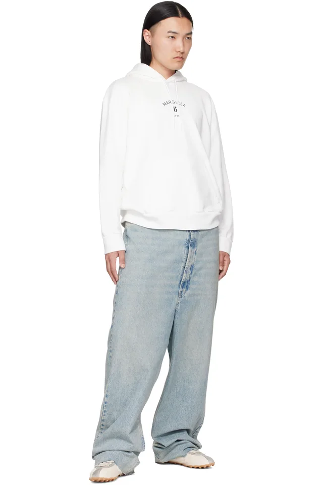 MM6 Maison Margiela White Logo Hoodie, photo 4 of 4 from SSENSE