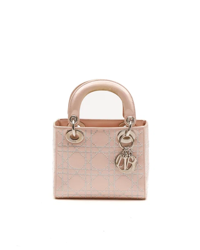 Satin Crystal Embellished Mini Lady Dior Bag in Satin from A Retro Tale