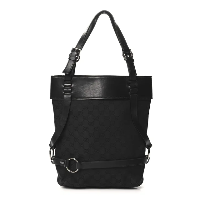 Gucci Monogram GG Canvas Tote Bag - Black in Black Canvas from H&T