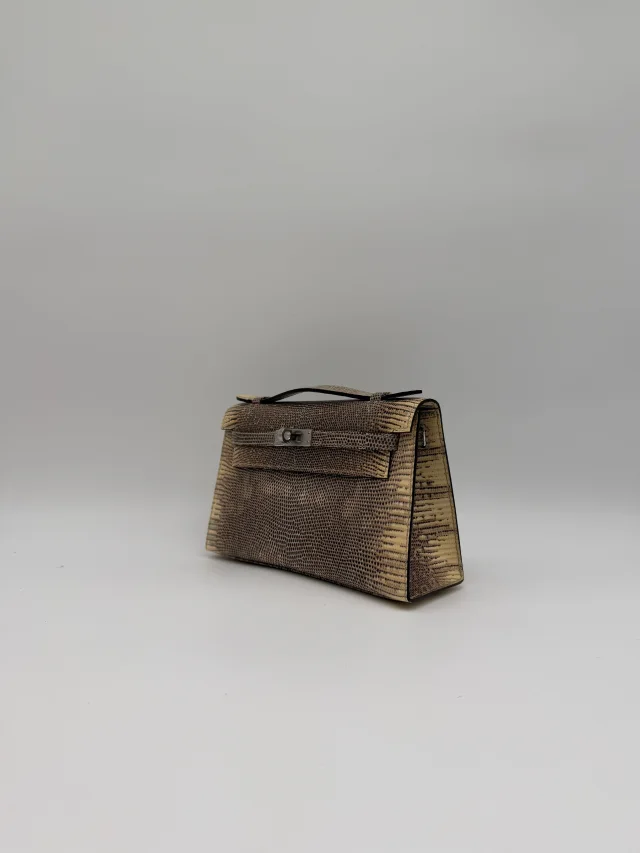Hermès Kelly Pochette Ombre Lizard Ombre Palladium Hardware in Lizard from Luxury Promise, photo 7 of 10