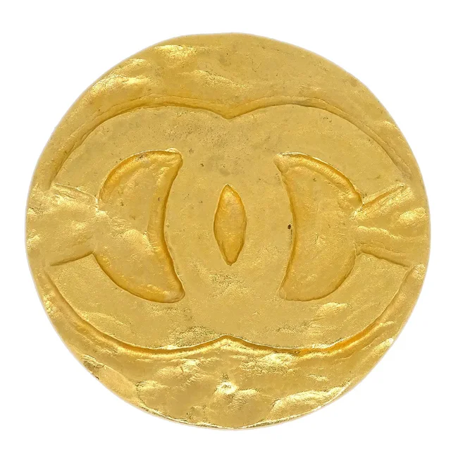 Chanel Medallion Brooch Pin Gold 94P in Gold from AMORE Vintage Tokyo