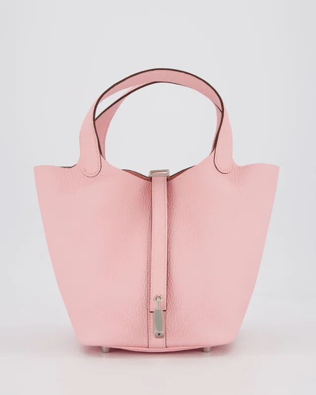 ULTRA RARE* Hermès Picotin Bag 18cm in Pink Clemence leather from Sellier