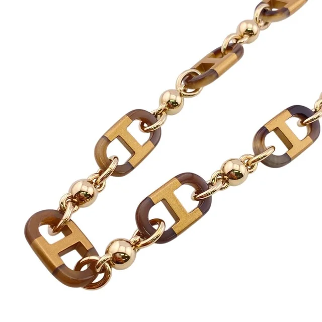 Hermès Sur Mail Choker Necklace Buffalo Horn Gold Brown in Brown from The Reluxe