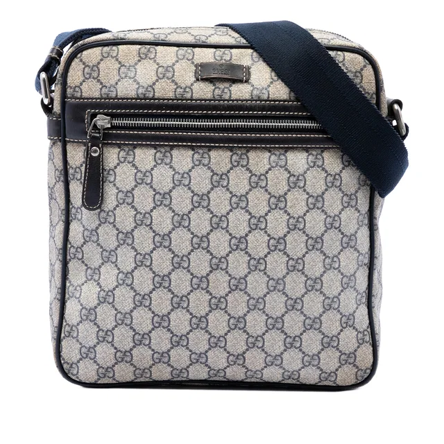 Beige Gucci GG Supreme Crossbody in Beige Coated canvas from Designer Revival