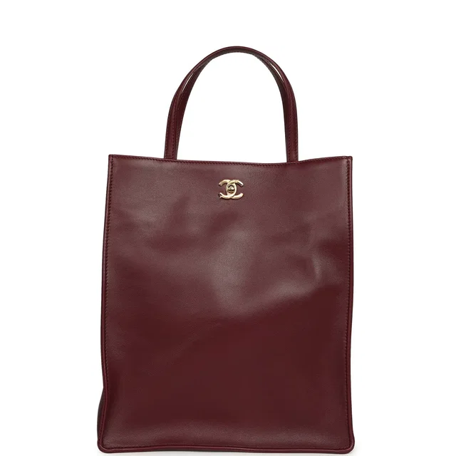 Chanel Small "Grocery Bag" in Burgundy Calfskin from Madison Avenue Couture
