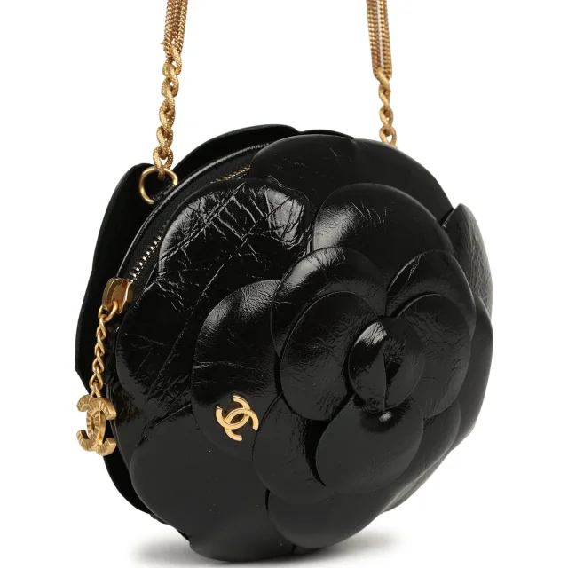 Chanel Camellia Round Clutch in Black Calfskin from Madison Avenue Couture, photo 2 of 10