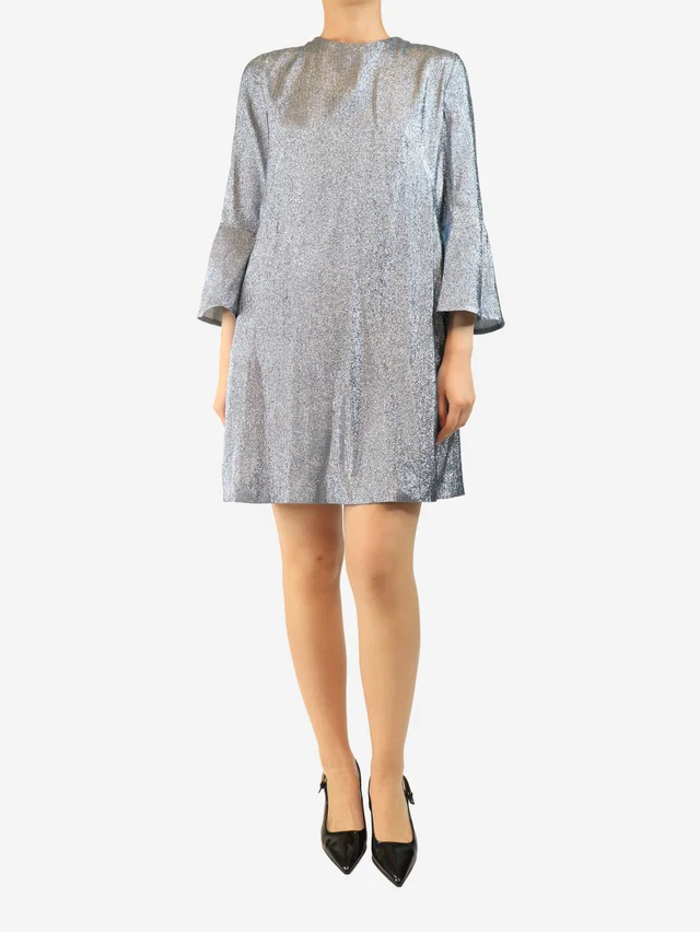 Stella McCartney Blue lurex dress - size UK 10 in Blue Silk from Sign of the Times