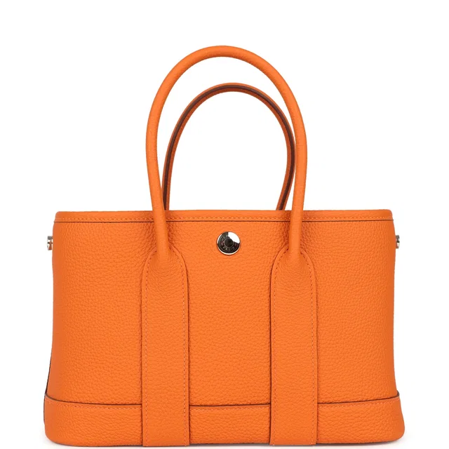 Hermès Garden Party Neo 23 Orange Togo Palladium Hardware in Orange Togo leather from Madison Avenue Couture