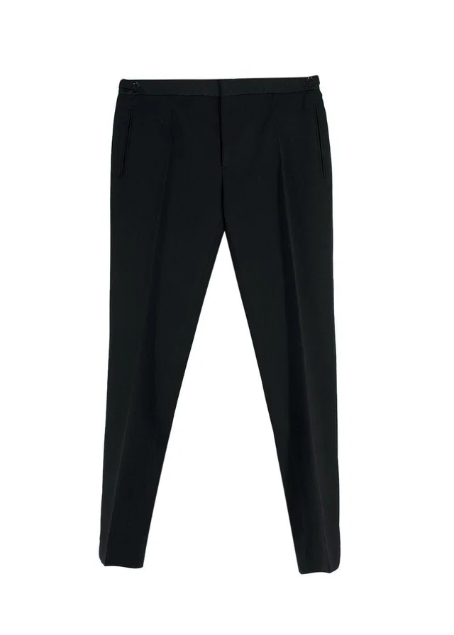 Burberry Black Tailored Wool Trousers in Black Wool from HEWI