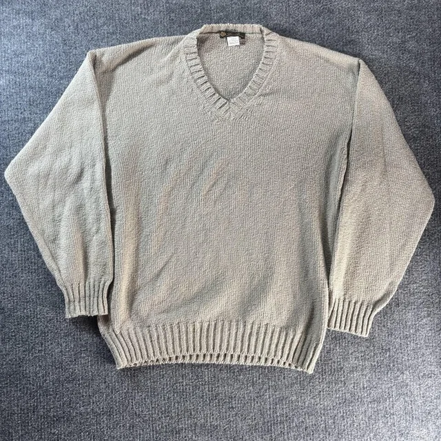 Loro Piana Sweater Mens Xl Beige V Neck Cotton Knit Pullover Made In Italy in brown|neutral from Poshmark